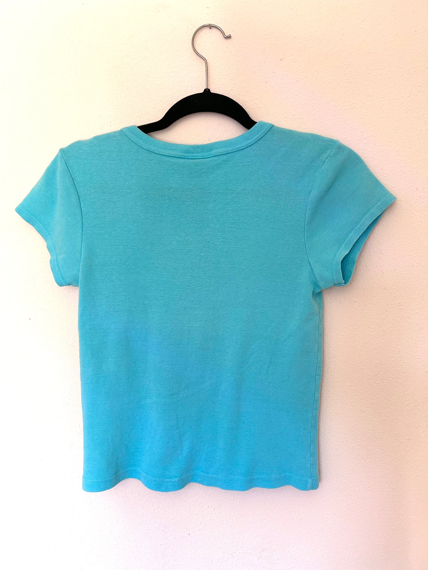 Colorful Mushroom Beaded Blue T-Shirt