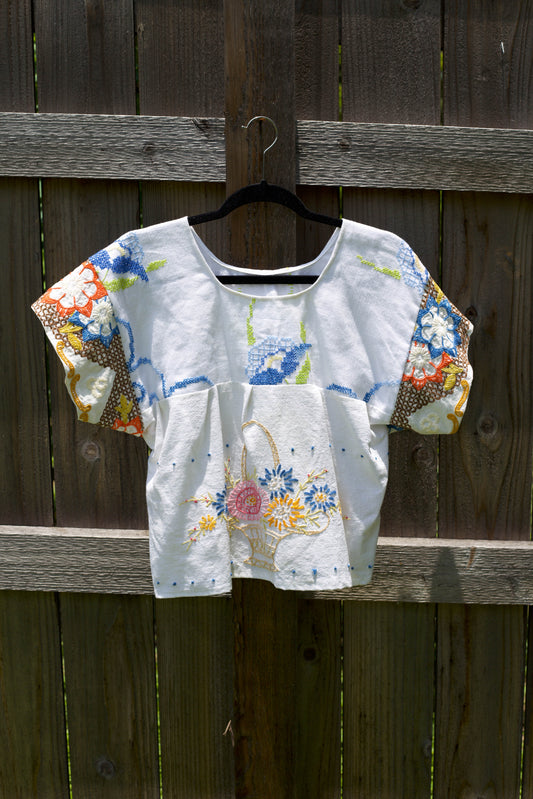 Grandma's Old Linens Folk Top