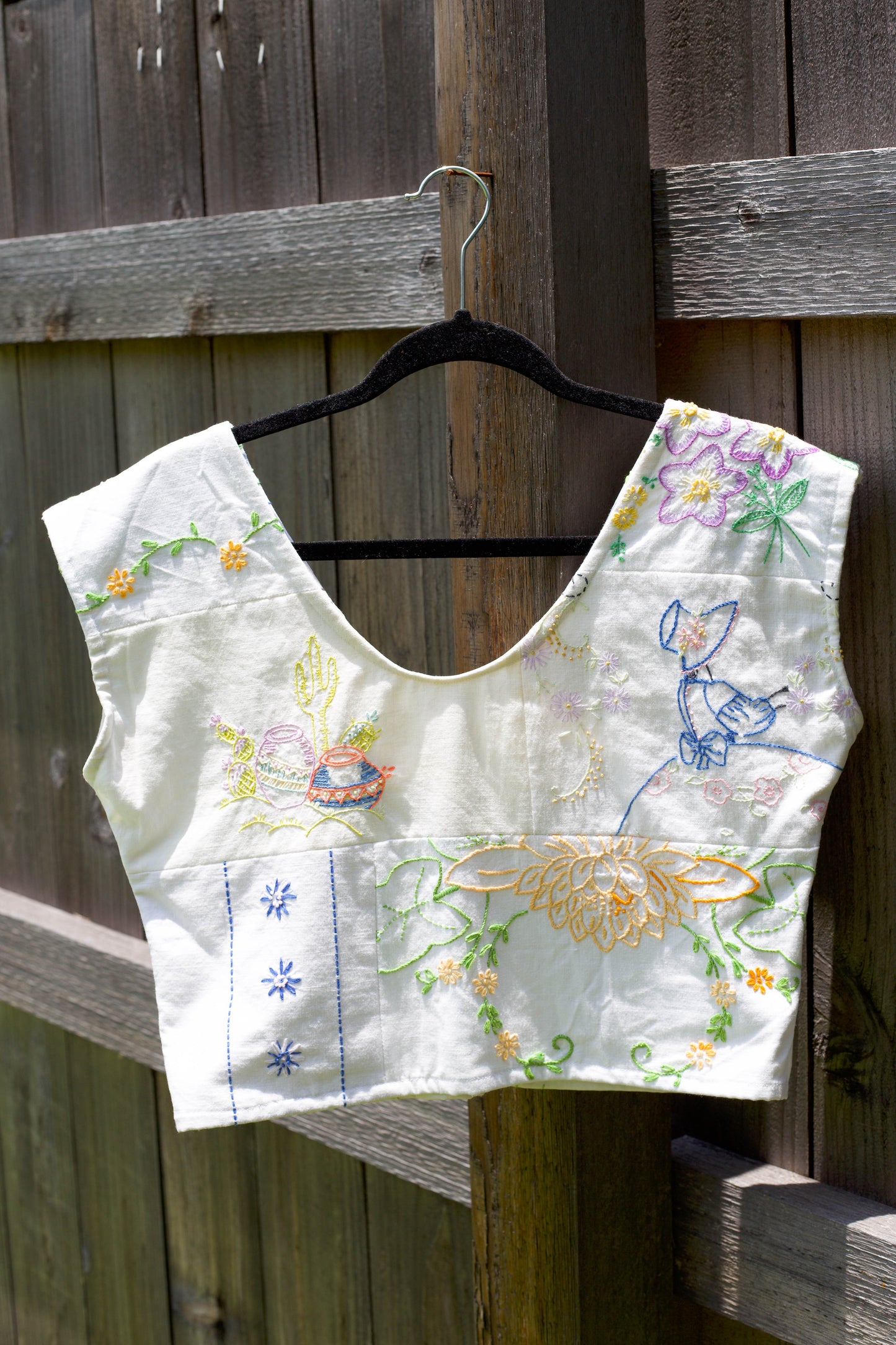 Grandma's Old Linens Crop Top